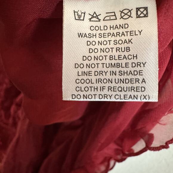 NWT MESHKI Maxi Slip Dress Very High Slit Size XS Red Ruffles Cocktail Holiday - Picture 9 of 12